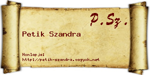 Petik Szandra névjegykártya